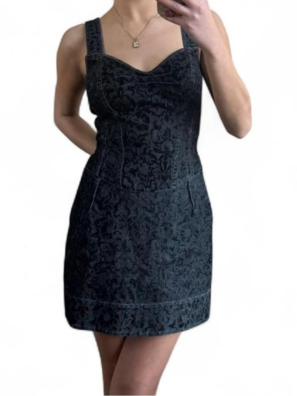 vintage betsey johnson denim jacquard dress